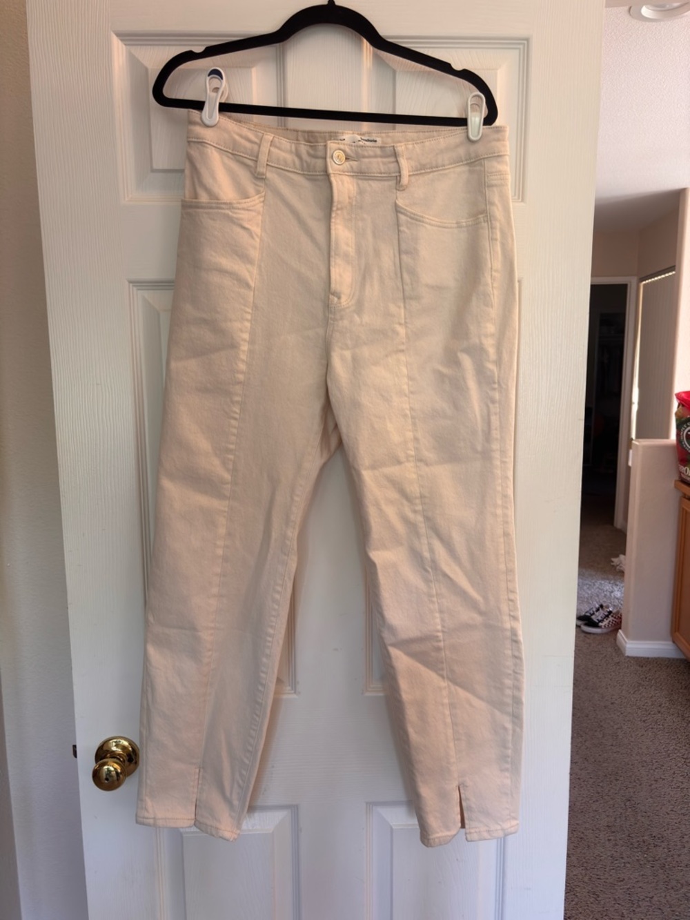 Stradivarius Slim Mom Off-White Jeans